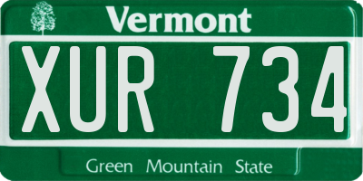 VT license plate XUR734
