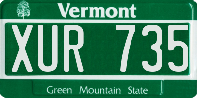 VT license plate XUR735