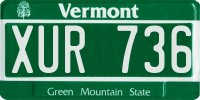 VT license plate XUR736