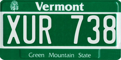 VT license plate XUR738