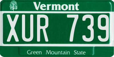 VT license plate XUR739