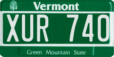 VT license plate XUR740