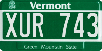 VT license plate XUR743