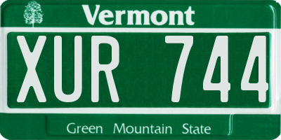 VT license plate XUR744