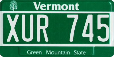 VT license plate XUR745