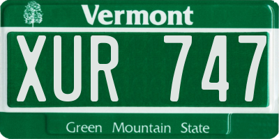 VT license plate XUR747