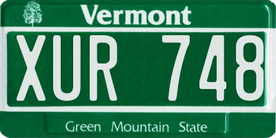 VT license plate XUR748