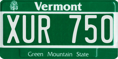 VT license plate XUR750