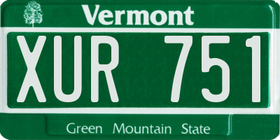 VT license plate XUR751