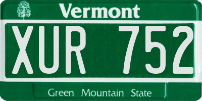 VT license plate XUR752
