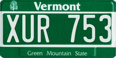 VT license plate XUR753