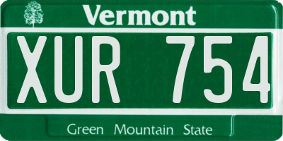 VT license plate XUR754