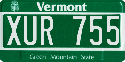 VT license plate XUR755