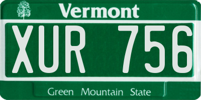 VT license plate XUR756