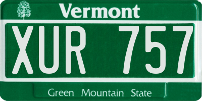VT license plate XUR757
