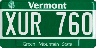 VT license plate XUR760