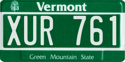 VT license plate XUR761
