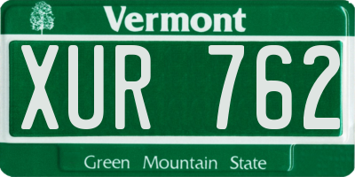 VT license plate XUR762
