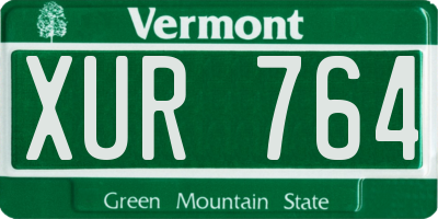 VT license plate XUR764