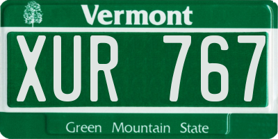 VT license plate XUR767