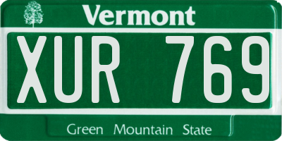 VT license plate XUR769