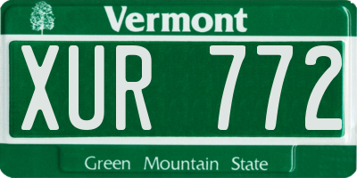 VT license plate XUR772
