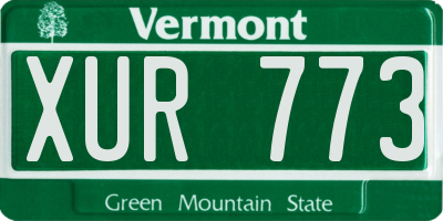VT license plate XUR773