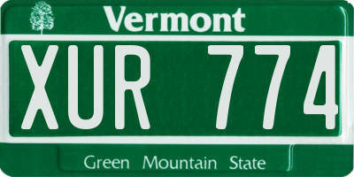 VT license plate XUR774