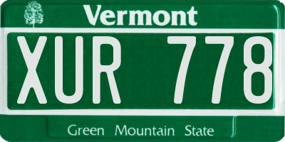 VT license plate XUR778