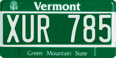 VT license plate XUR785