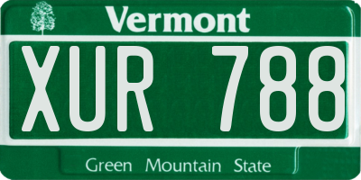 VT license plate XUR788
