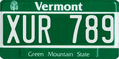 VT license plate XUR789