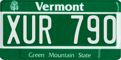 VT license plate XUR790