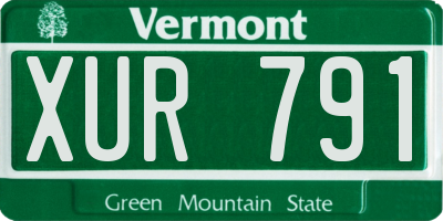 VT license plate XUR791