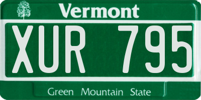 VT license plate XUR795