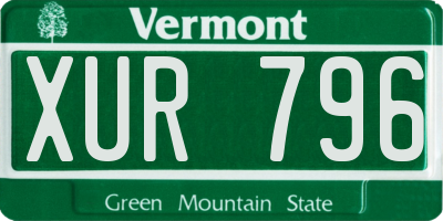 VT license plate XUR796