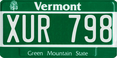 VT license plate XUR798