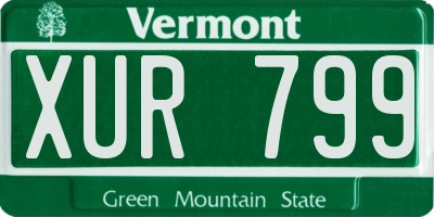 VT license plate XUR799