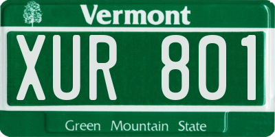 VT license plate XUR801