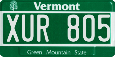VT license plate XUR805