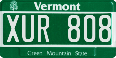 VT license plate XUR808