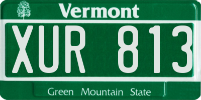 VT license plate XUR813