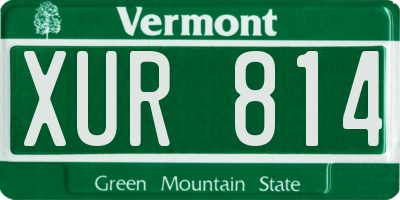 VT license plate XUR814