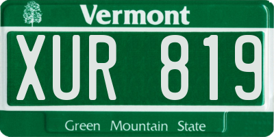 VT license plate XUR819