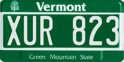 VT license plate XUR823