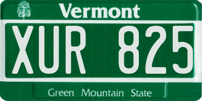 VT license plate XUR825