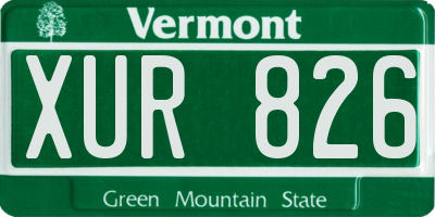 VT license plate XUR826