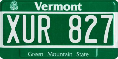 VT license plate XUR827