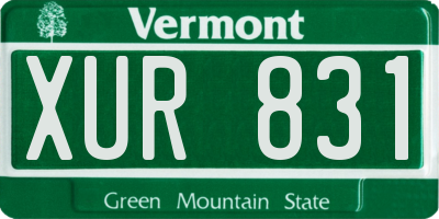 VT license plate XUR831