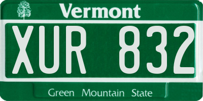 VT license plate XUR832
